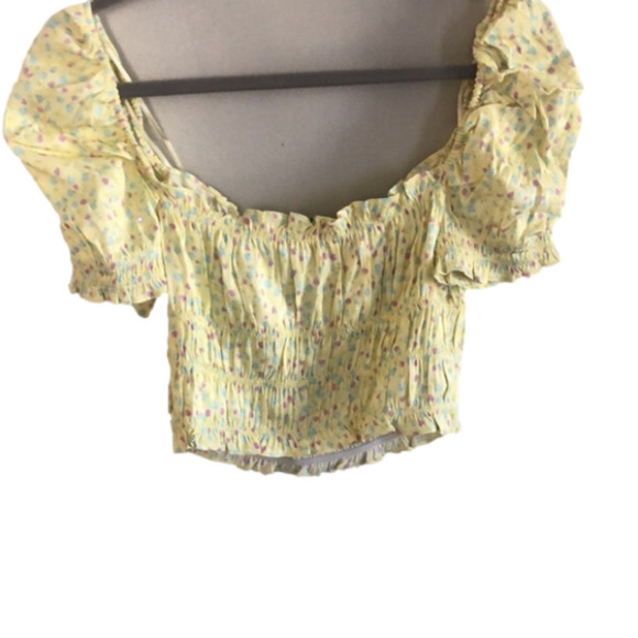 NWTS Zara Puffy Shoulder Pastel Hyper-feminine Floral Tube Top Size Med… - Picture 3 of 6